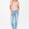 Off-Shoulder Crisscross Ribbed Top – Fitted Cotton Blend