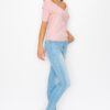 Off-Shoulder Crisscross Ribbed Top – Fitted Cotton Blend