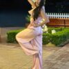 Satin Wide-Leg Pants & Floral Sleeveless Top Set