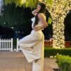 Satin Wide-Leg Pants & Floral Sleeveless Top Set