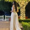 Satin Wide-Leg Pants & Floral Sleeveless Top Set