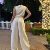Satin Wide-Leg Pants & Floral Sleeveless Top Set