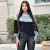 Neutral Color-Block Knit Pull-On Sweater