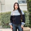 Neutral Color-Block Knit Pull-On Sweater