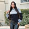 Neutral Color-Block Knit Pull-On Sweater