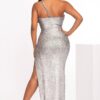One-Shoulder Slit Maxi Dress – Lined Stretch Silhouette