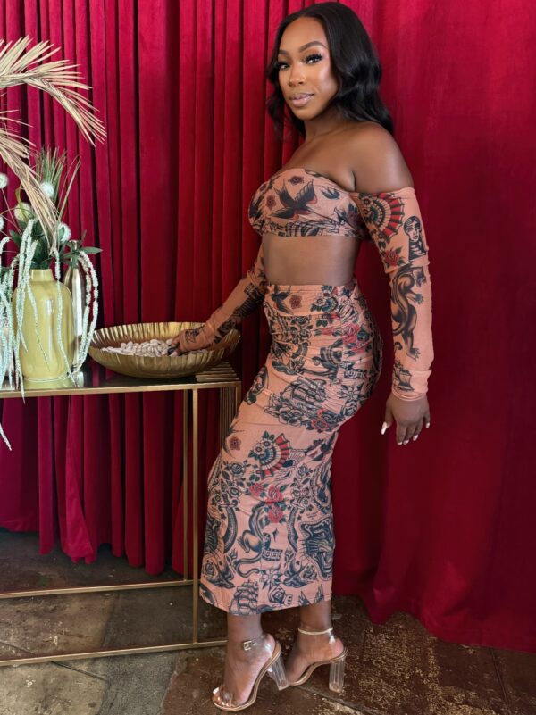 Boho Inked Muse Bandeau & Maxi Set – Sienna Ink