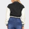 Y2K Patchwork Varsity Jacket – Snap Collar Detail