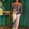 Midnight Bloom Floral Halter Wide-Leg Jumpsuit