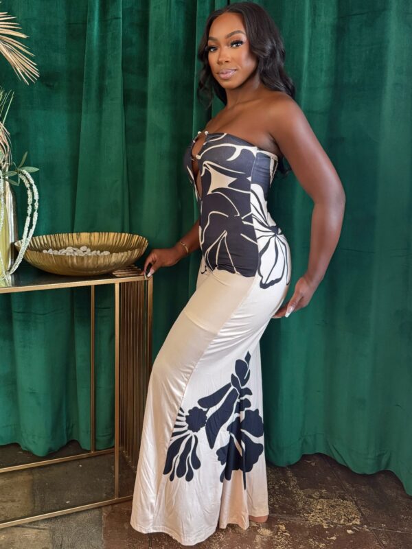 Midnight Bloom Floral Halter Wide-Leg Jumpsuit