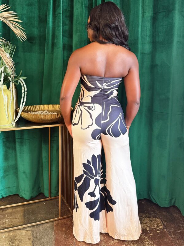 Midnight Bloom Floral Halter Wide-Leg Jumpsuit
