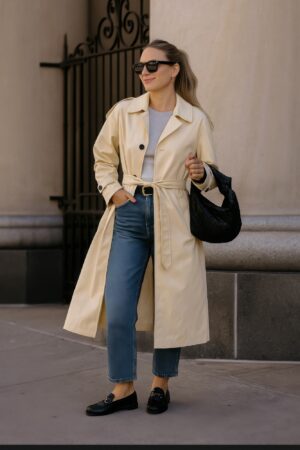 Long Sleeve Trench Coat – Fully Lined Tailored Silhouette