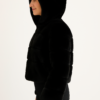 Cropped Faux Fur Hooded Jacket – Ivory Paneling