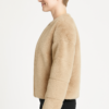 Black Faux Fur-Trim Cape – Draped Open Front