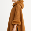 Hooded Cape with Plush Faux Fur Trim – Black