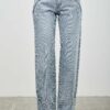 Mid-Rise Straight Jeans with Piping Detail