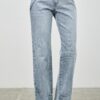 Mid-Rise Straight Jeans with Piping Detail