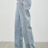 Mid-Rise Straight Jeans with Piping Detail
