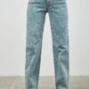 High Rise Slim Wide Straight Jeans – Ankle-Length Hem
