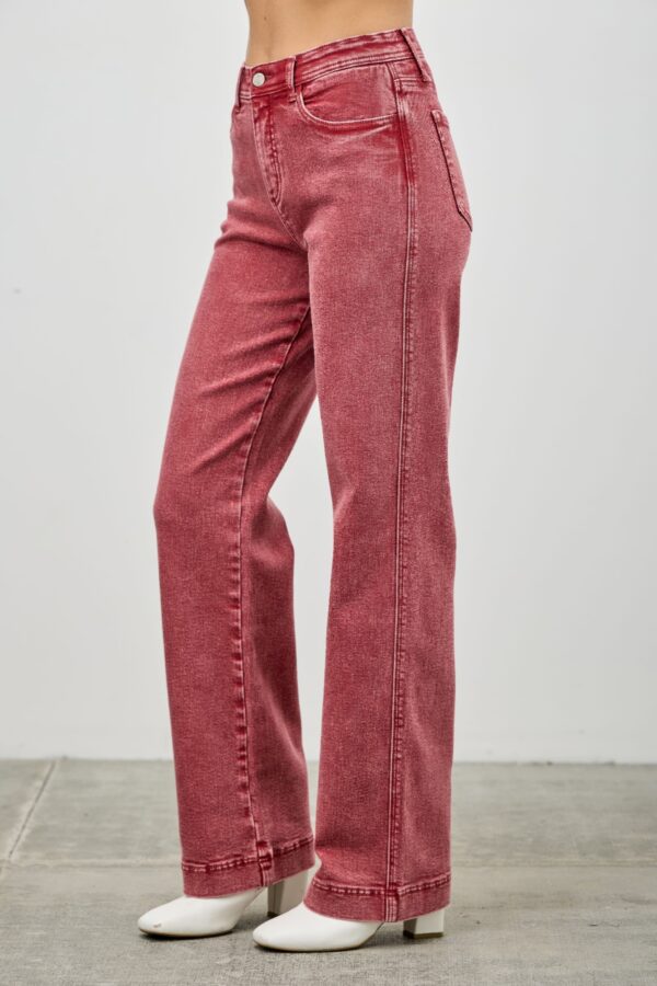 High-Rise Slim Wide Straight Jeans – Ankle-Length
