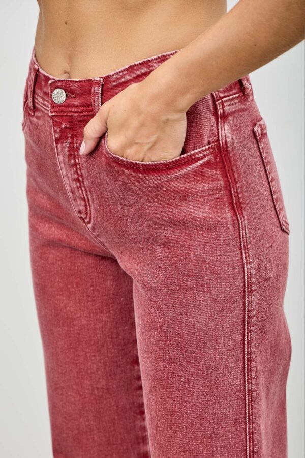 High-Rise Slim Wide Straight Jeans – Ankle-Length