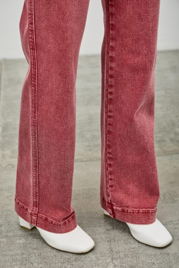 High-Rise Slim Wide Straight Jeans – Ankle-Length