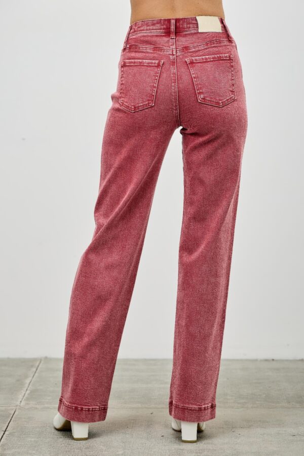 High-Rise Slim Wide Straight Jeans – Ankle-Length