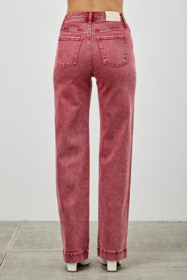 High-Rise Slim Wide Straight Jeans – Ankle-Length