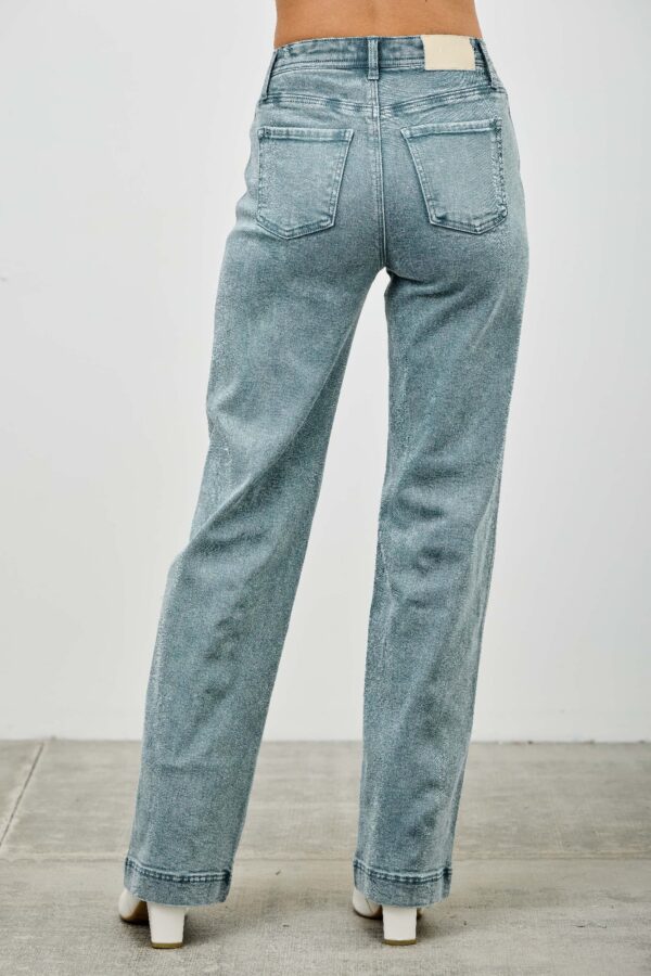 High Rise Slim Wide Straight Jeans – Ankle-Length Hem
