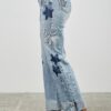 High-Rise Dad Jeans with Star & Heart Patches