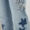 High-Rise Dad Jeans with Star & Heart Patches
