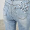 High-Rise Dad Jeans with Star & Heart Patches