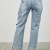 High-Rise Dad Jeans with Star & Heart Patches