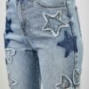 High-Rise Dad Jeans with Star & Heart Patches