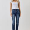 High-Rise Ankle Skinny Jeans with Button Fly