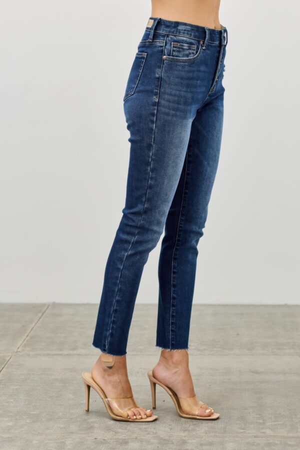 High-Rise Ankle Skinny Jeans with Button Fly