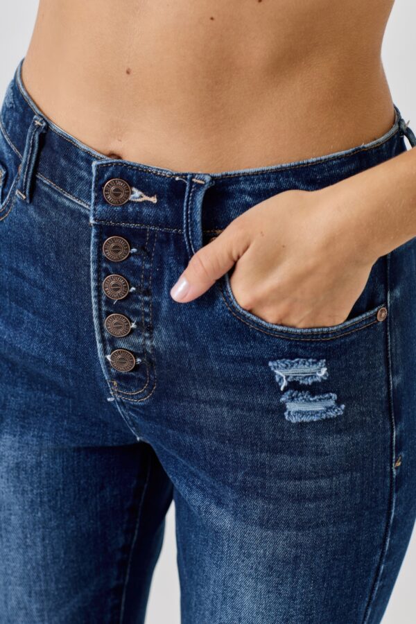 High-Rise Ankle Skinny Jeans with Button Fly