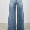 Mid-Rise Wide-Leg Jeans with Frayed Seams