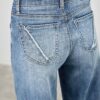 Mid-Rise Wide-Leg Jeans with Frayed Seams