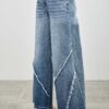 Mid-Rise Wide-Leg Jeans with Frayed Seams
