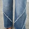 Mid-Rise Wide-Leg Jeans with Frayed Seams