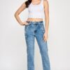 High-Rise Dad Jeans with Scalloped Pocket