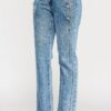 High-Rise Dad Jeans with Scalloped Pocket