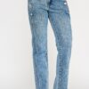 High-Rise Dad Jeans with Scalloped Pocket