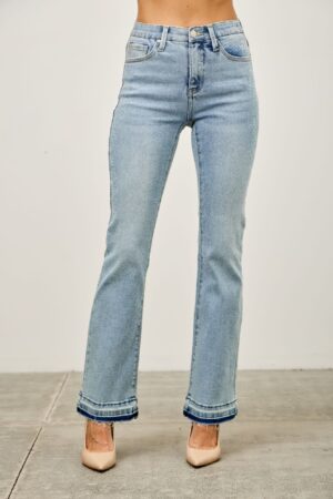Mid-Rise Flare Jeans with Released Hem