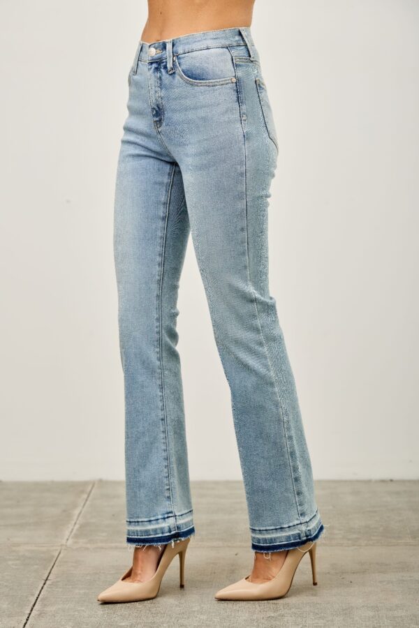 Mid-Rise Flare Jeans with Released Hem