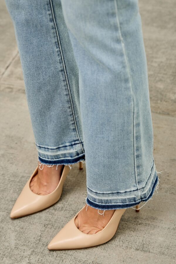 Mid-Rise Flare Jeans with Released Hem