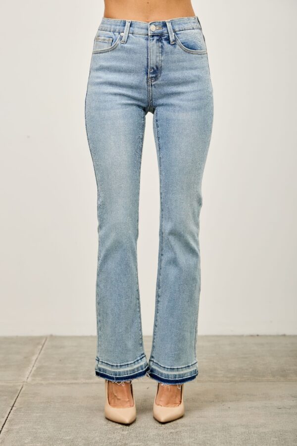 Mid-Rise Flare Jeans with Released Hem