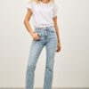 Mid-Rise Flare Jeans with Released Hem