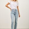 Mid-Rise Flare Jeans with Released Hem